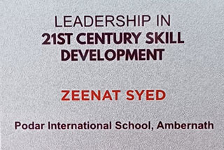 Mrs. Zeenat Syed honored by LogIQids IIT Delhi Tryst’24 for exceptional leadership in fostering 21st-century skills among students