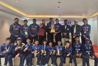 Podarites from Pathardi Shine at the 7th T-10 Overarm Cricket Junior & Senior International Indo-Nepal Cup 2024-25